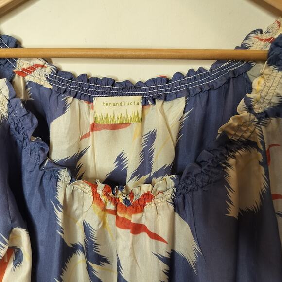 Ben and Lucia Floral Silk Blouse Top - Picture 5 of 9